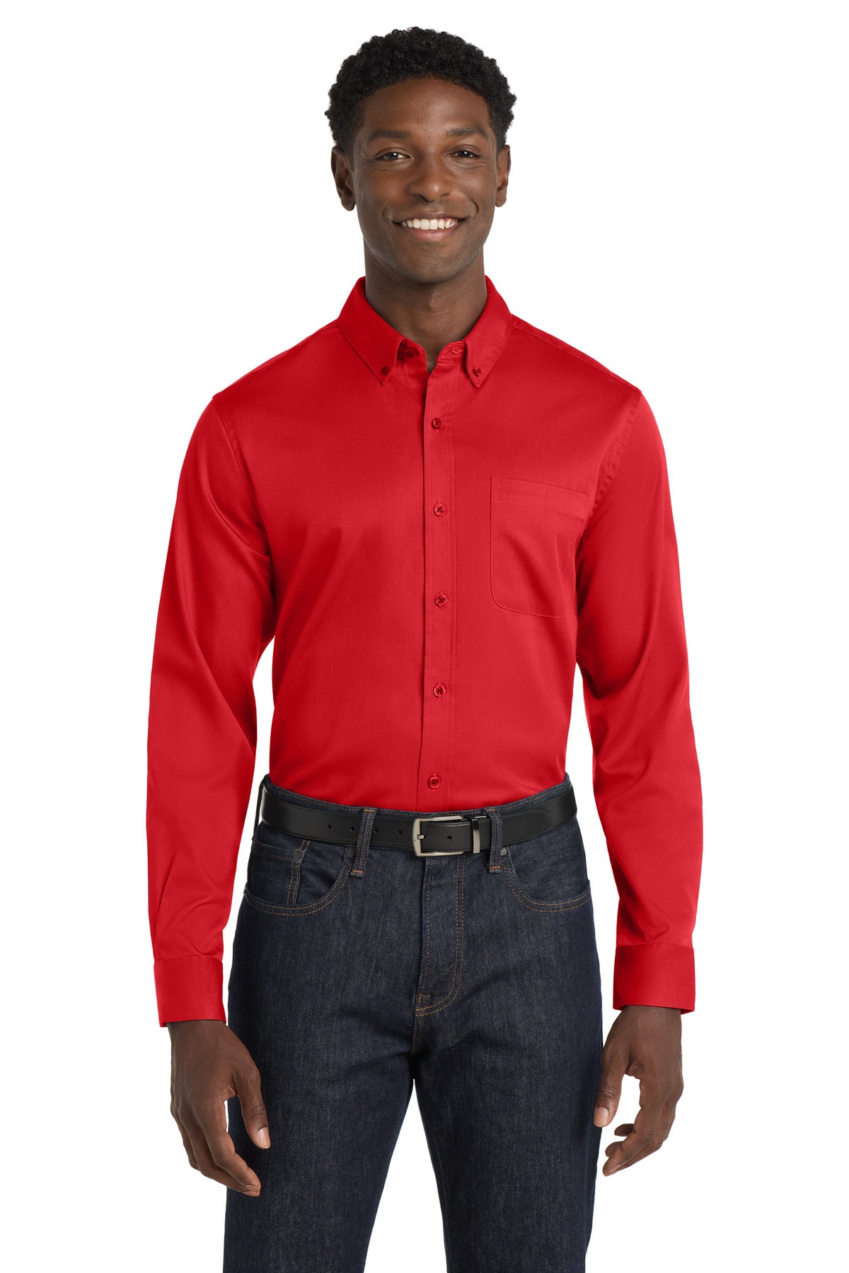 Port Authority Long Sleeve SuperPro React Twill Shirt. W808
