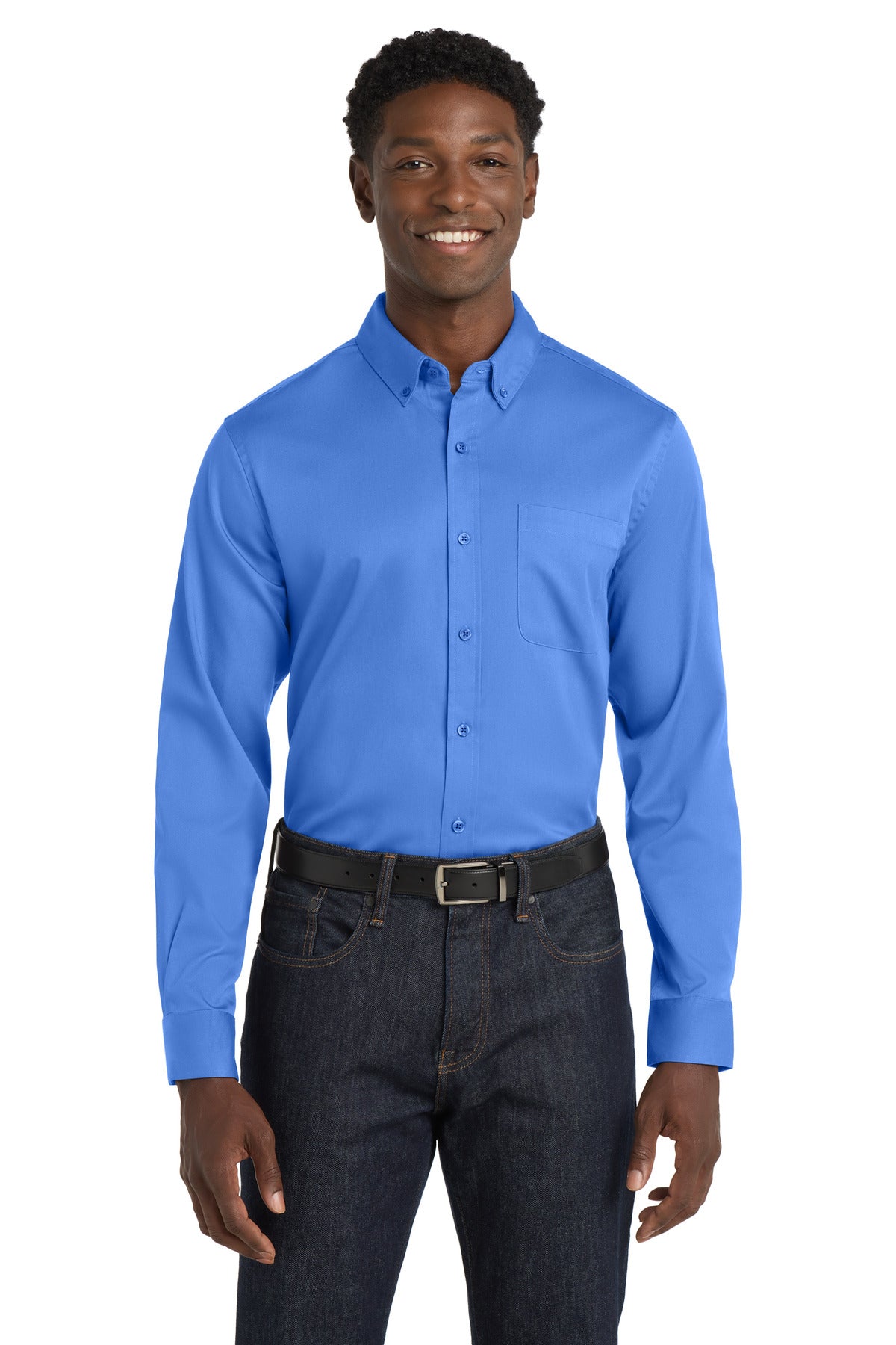 Port Authority Long Sleeve SuperPro React Twill Shirt. W808