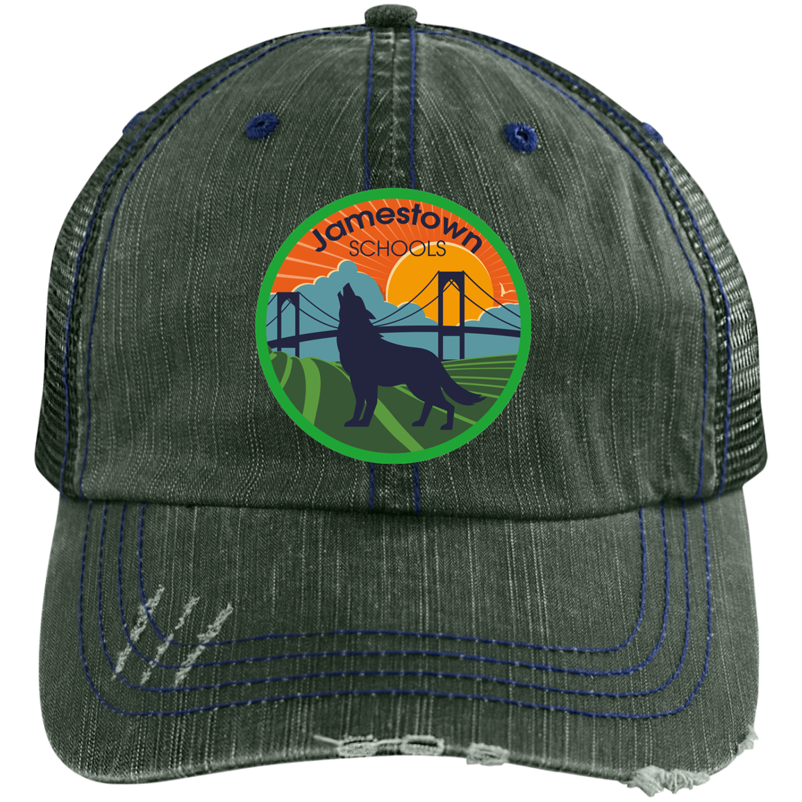 JS Distressed Unstructured Trucker Cap