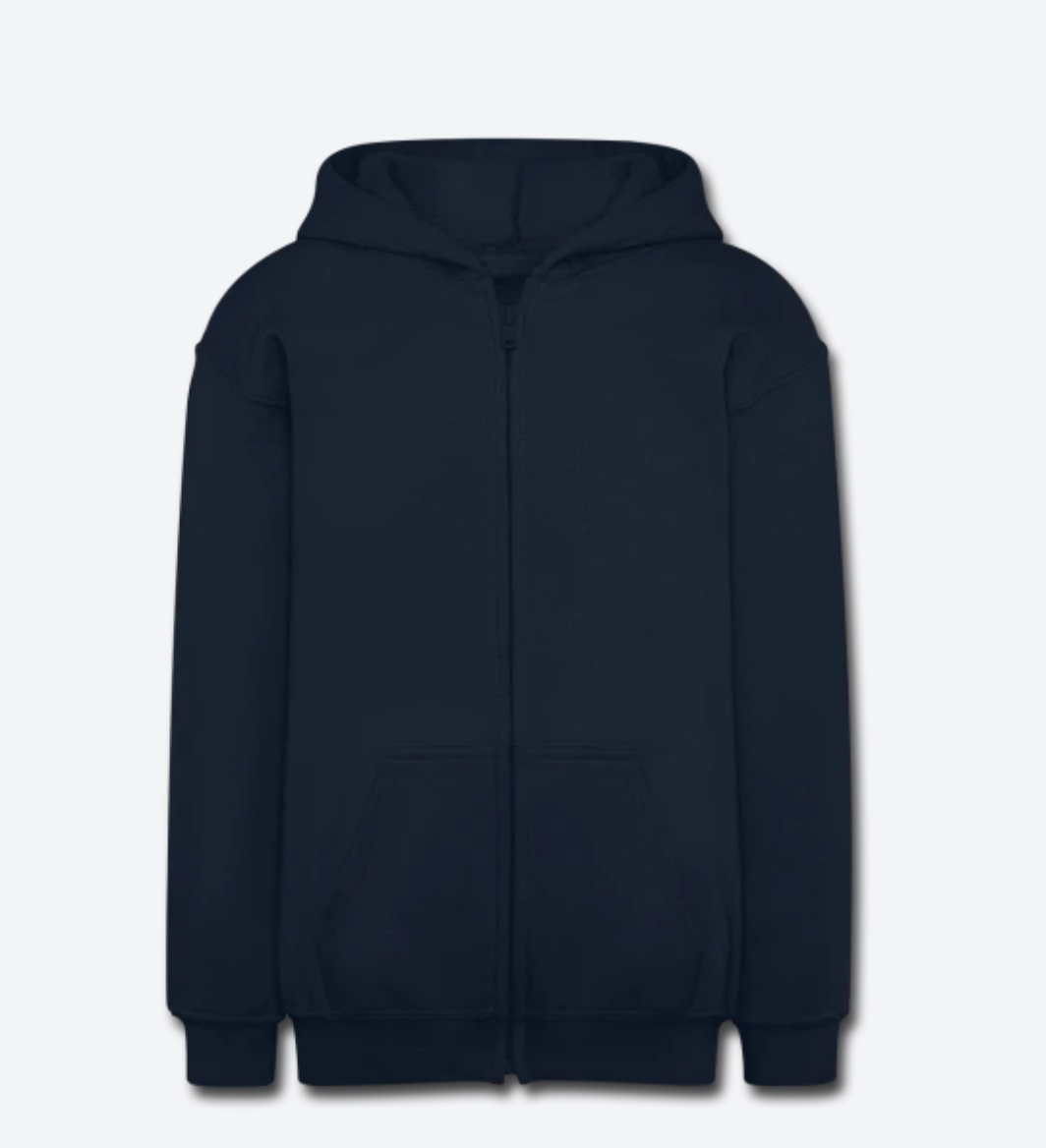 JS Gildan Heavy Blend Youth Zip Hoodie (Back is Shown.  Front is Plain)