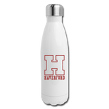 Haverford Insulated Stainless Sparkle H Water Bottle - white