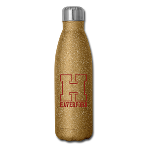 Haverford Insulated Stainless Sparkle H Water Bottle - gold glitter
