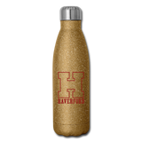 Haverford Insulated Stainless Sparkle H Water Bottle - gold glitter