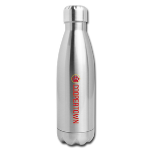 Coop Insulated Stainless Steel Circle Paw Water Bottle - silver glitter