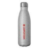 Coop Insulated Stainless Steel Circle Paw Water Bottle - silver glitter