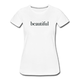 Coop Adult Short Sleeve Beautiful Tee (Back is Shown. Front says "beautiful") - white