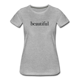 Coop Adult Short Sleeve Beautiful Tee (Back is Shown. Front says "beautiful") - heather gray