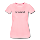 Coop Adult Short Sleeve Beautiful Tee (Back is Shown. Front says "beautiful") - pink