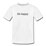 Coop Youth Short Sleeve Be Happy (Back is Shown. Front say "be happy.") - white