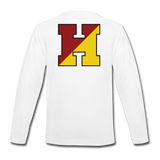 Haverford Youth Long Sleeve Logo Tee (Back is Shown. Front says "HAVERFORD") - white
