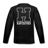 Haverford Vintage H Youth Long Sleeve (Back is Shown. Plain Front) - charcoal grey