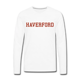 Haverford Long Sleeve Together Tee (Back is Shown. Front says, HAVERFORD) - white