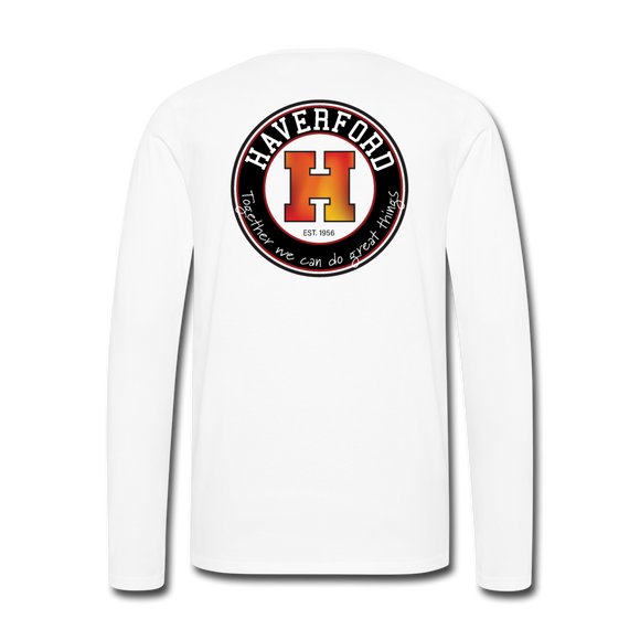 Haverford Long Sleeve Together Tee (Back is Shown. Front says, HAVERFORD) - white