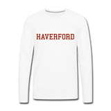 Haverford Long Sleeve H Logo Tee - white