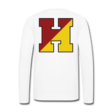 Haverford Long Sleeve H Logo Tee - white