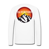 Haverford Long Sleeve Adventure Tee (Back is Shown. Front breast "H" logo) - white