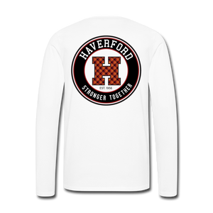 Haverford Long Sleeve Unity Plaid (Back is Shown.  Front says "UNITY") - white