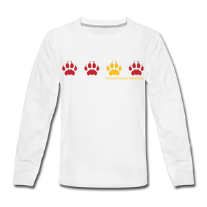 Coop Youth Long Sleeve Cougar Print - white