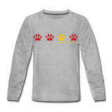 Coop Youth Long Sleeve Cougar Print - heather gray