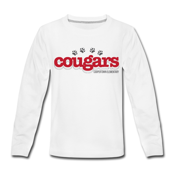 Coop Youth Long Sleeve Cougars - white