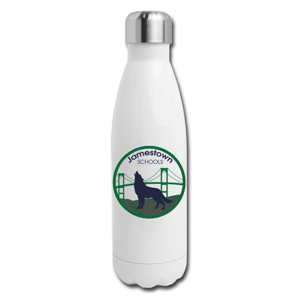 JS Insulated Stainless Steel Water Bottle - white