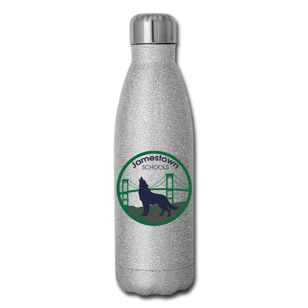 JS Insulated Stainless Steel Water Bottle - silver glitter