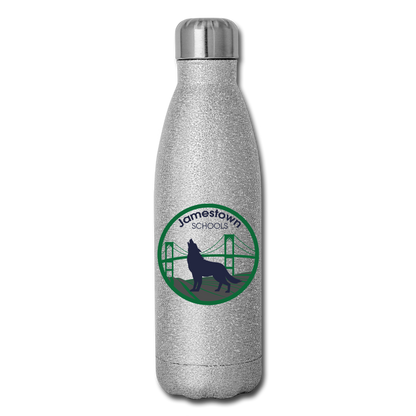 JS Insulated Stainless Steel Water Bottle - silver glitter