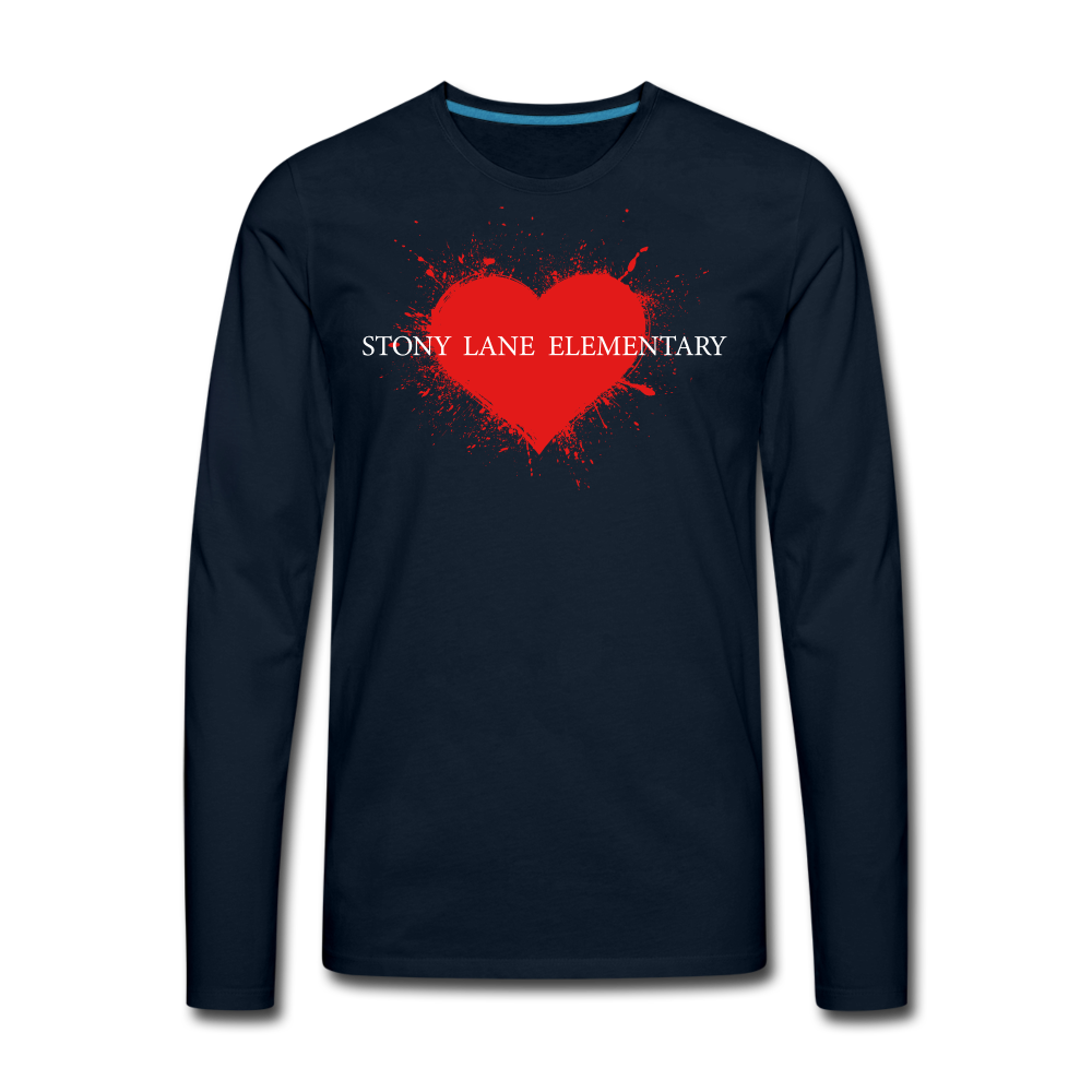SL Men's Heart Premium Long Sleeve T-Shirt - deep navy