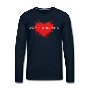 SL Men's Heart Premium Long Sleeve T-Shirt - deep navy