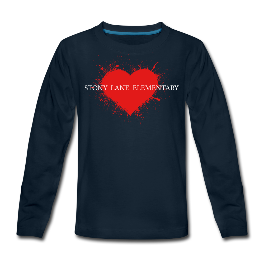 SL Heart Kids' Premium Long Sleeve T-Shirt - deep navy
