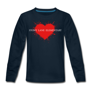 SL Heart Kids' Premium Long Sleeve T-Shirt - deep navy