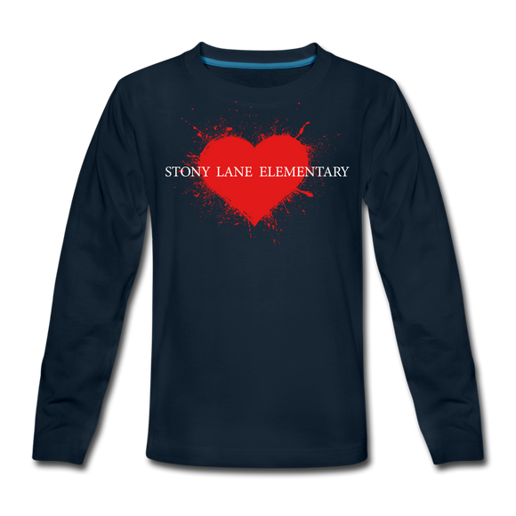 SL Heart Kids' Premium Long Sleeve T-Shirt - deep navy