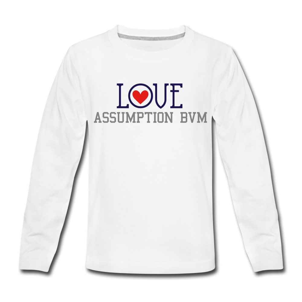 ABVM Kids' Premium LOVE Long Sleeve T-Shirt - white