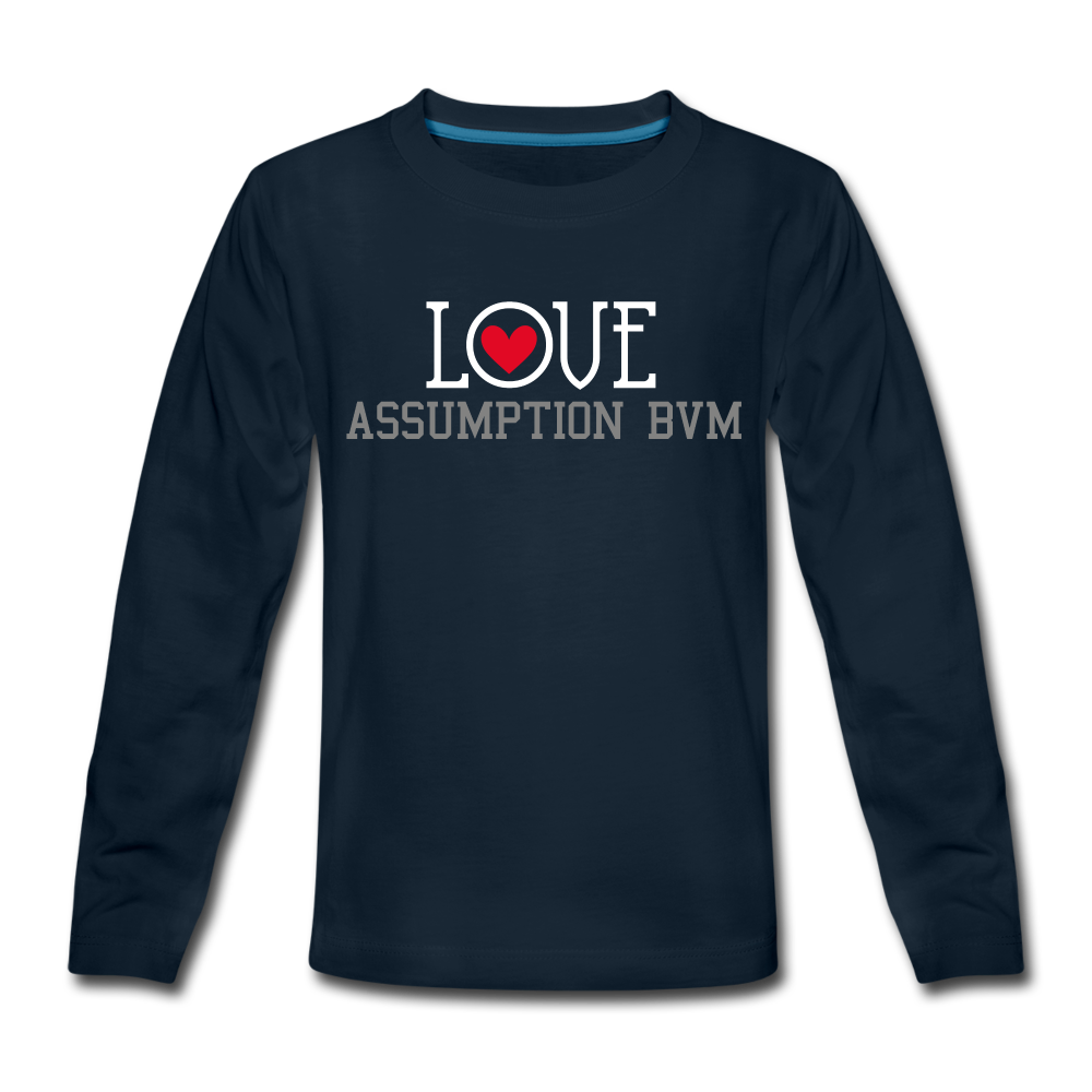 ABVM Kids' Premium LOVE2 Long Sleeve T-Shirt - deep navy