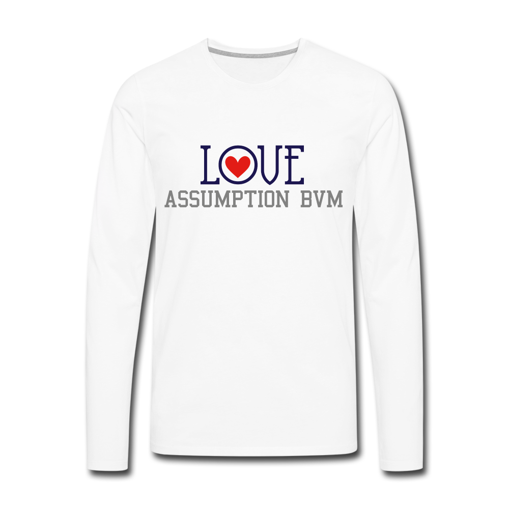ABVM Men's Premium LOVE Long Sleeve T-Shirt - white