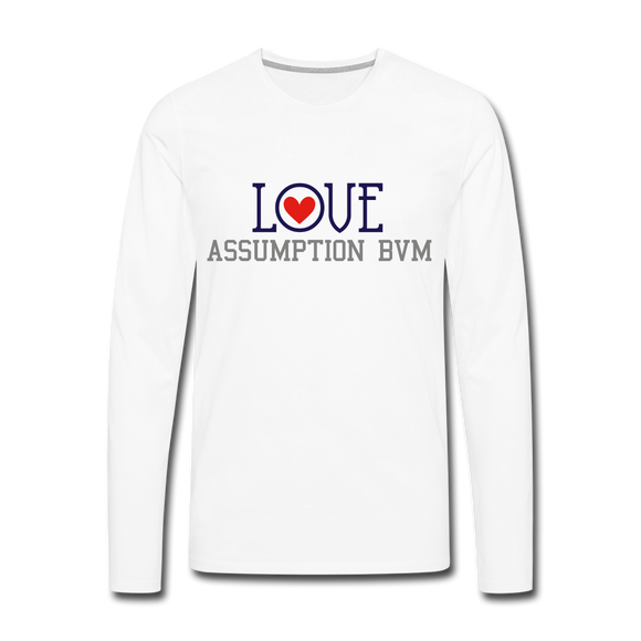 ABVM Men's Premium LOVE Long Sleeve T-Shirt - white