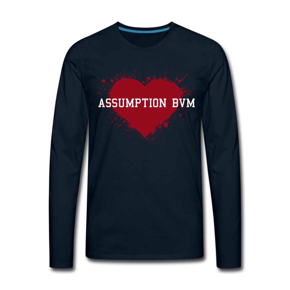 ABVM Men's Painted Heart Premium Long Sleeve T-Shirt - deep navy