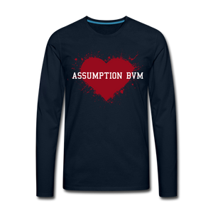 ABVM Men's Painted Heart Premium Long Sleeve T-Shirt - deep navy