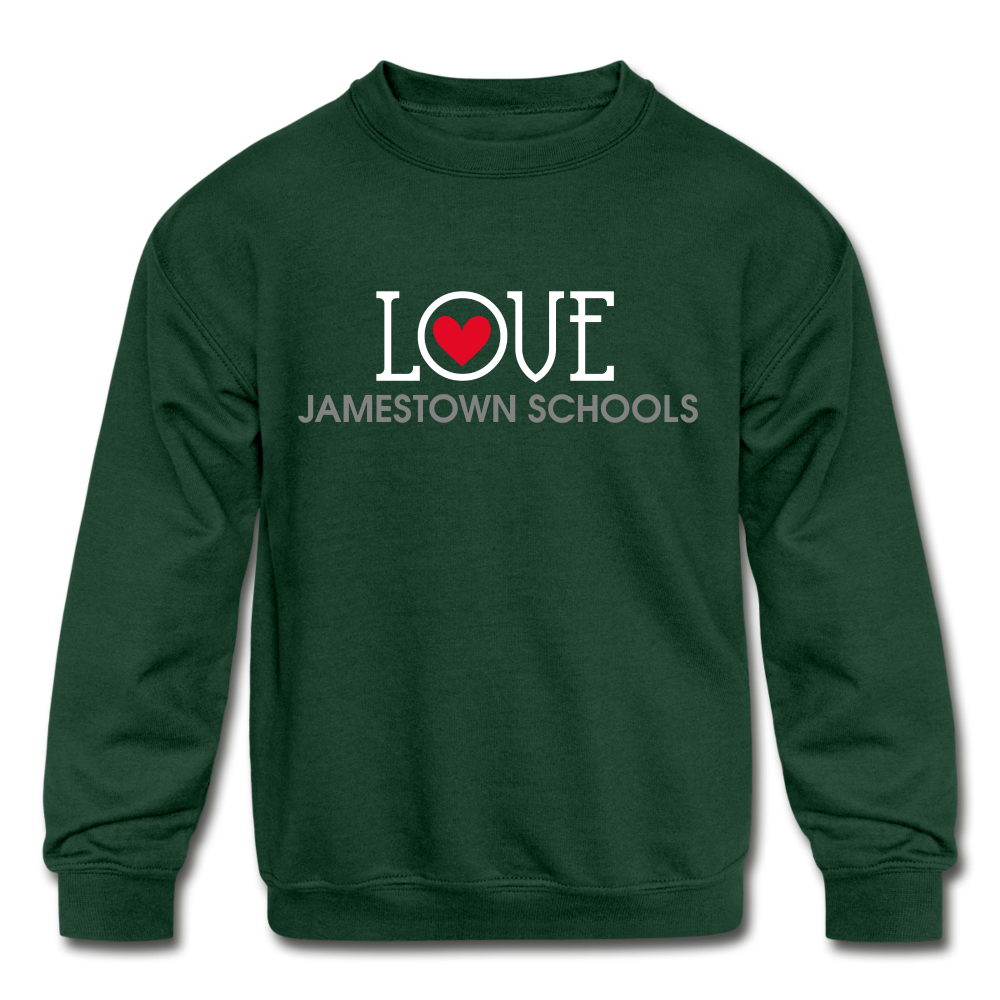 JS Kids' Crewneck LOVE Sweatshirt - forest green