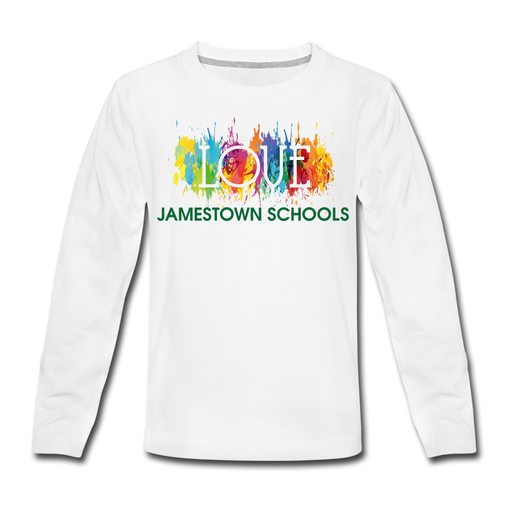 JS Kids' Premium LOVE paint Long Sleeve T-Shirt - white