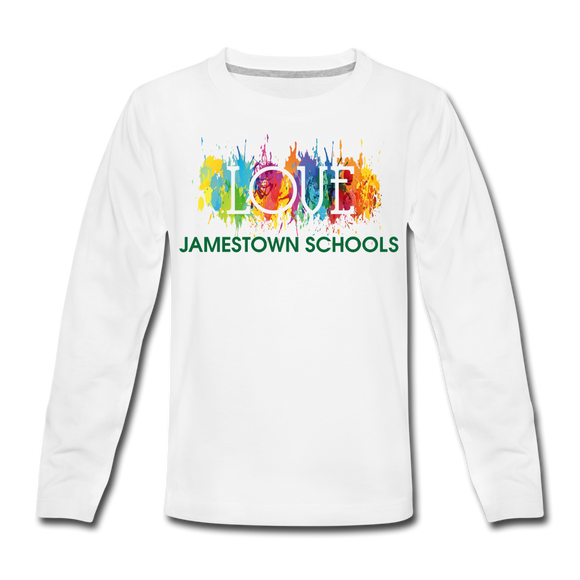 JS Kids' Premium LOVE paint Long Sleeve T-Shirt - white
