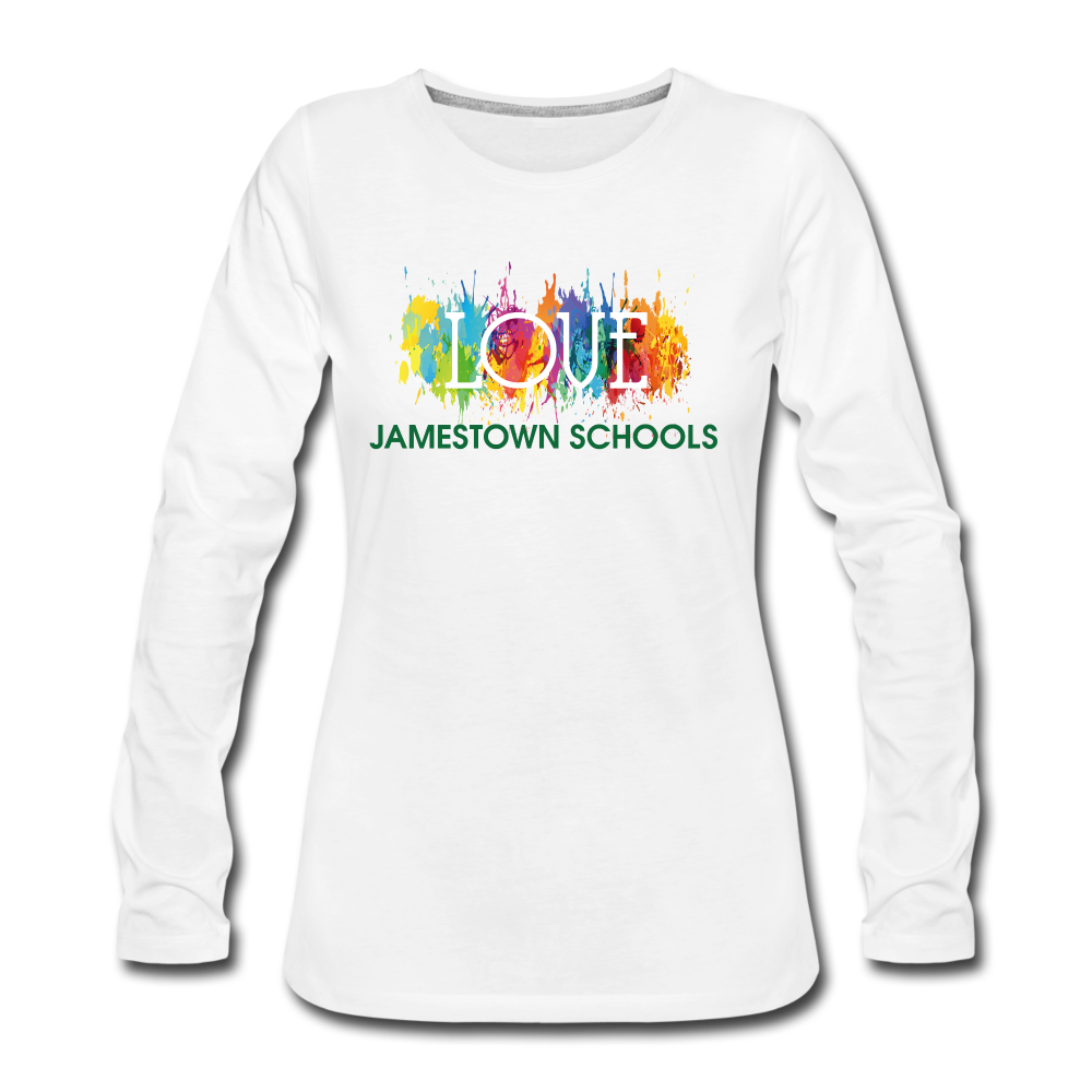 JS Women's Premium LOVE paint Long Sleeve T-Shirt - white