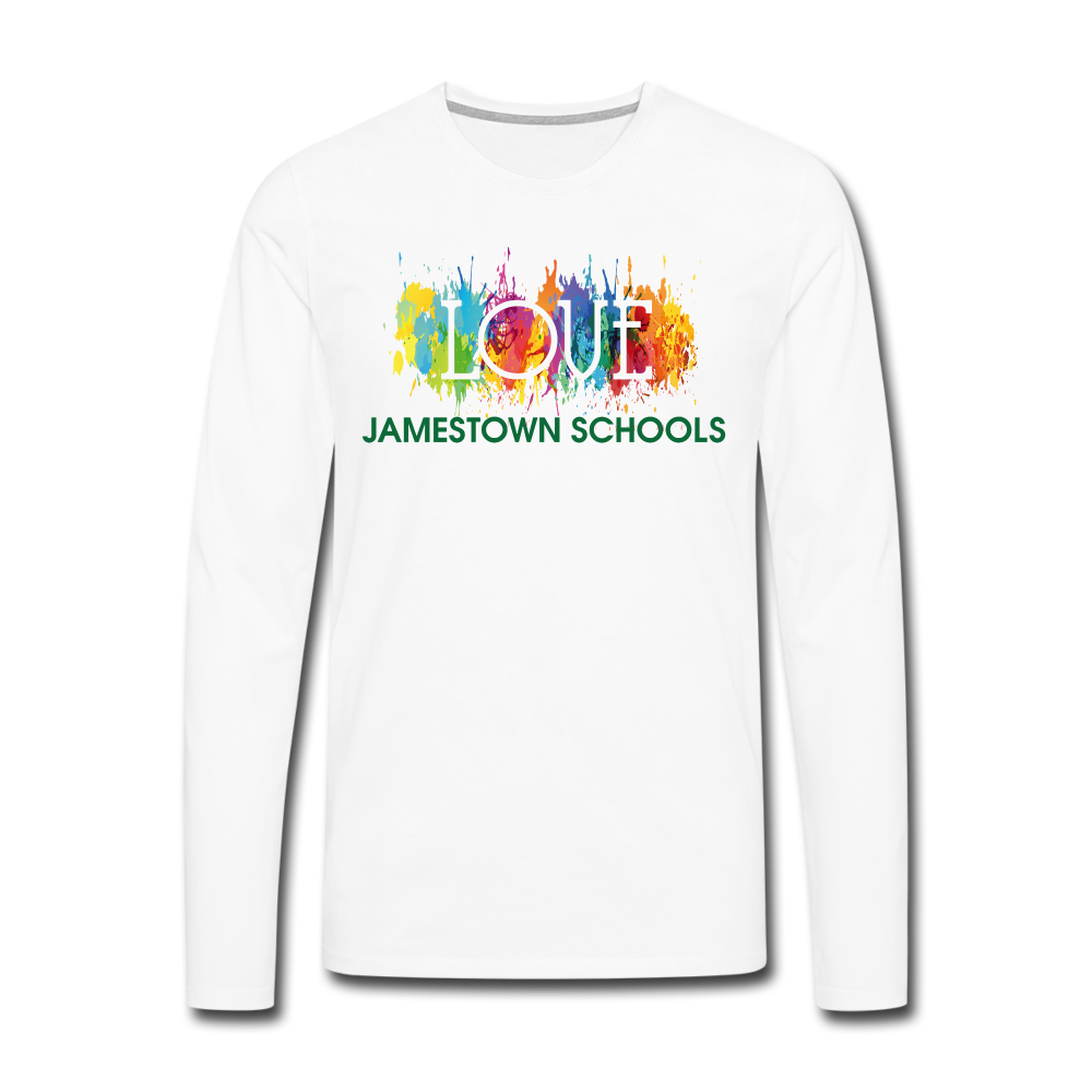 JS Men's Premium LOVE paint Long Sleeve T-Shirt - white