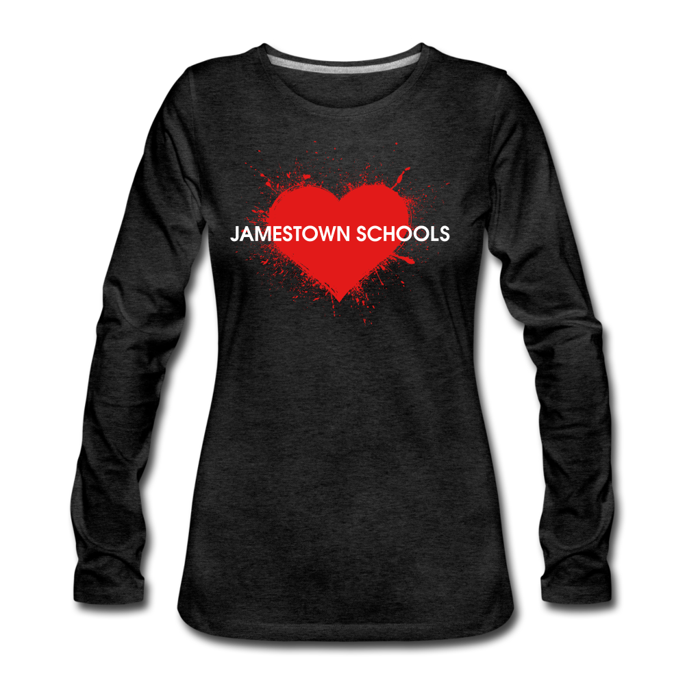 JS Women's Premium Heart Long Sleeve T-Shirt - charcoal grey