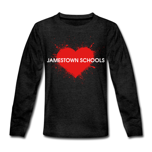 JS Kids' Premium Heart Long Sleeve T-Shirt - charcoal grey