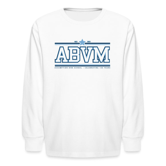 ABVM Kids' 100th Long Sleeve - white